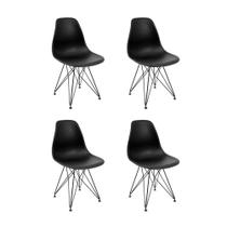 Kit 4 Cadeiras de Jantar Preta Tower Eames