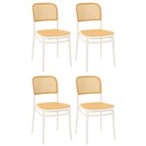 Kit 4 Cadeiras de Jantar Roma para Sala e Cozinha - Branco