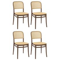 Kit 4 Cadeiras de Jantar Roma para Sala e Cozinha - Marrom