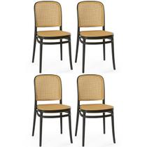 Kit 4 Cadeiras de Jantar Roma para Sala e Cozinha - Preto