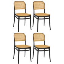 Kit 4 Cadeiras de Jantar Roma para Sala e Cozinha - Preto