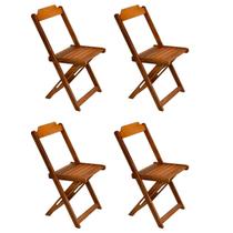 Kit 4 Cadeiras de Madeira Dobravel Mel - Móveis Guará