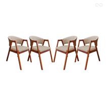 Kit 4 Cadeiras de Madeira para Sala Ravena Suede Bege Monte Rey CCS Kit 4 Cadeiras de Madeira para Sala Ravena Suede Bege Monte Rey CCS