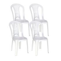 Kit 4 Cadeiras de Plástico Sem Braço Laguna Tramontina Basic