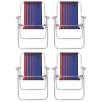Kit 4 Cadeiras de Praia Alta Tramontina Basic