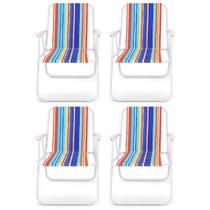 Kit 4 Cadeiras De Praia De Aço Simples Cor: Colorido Snel Camping Kit 4 Cadeiras De Praia De Aço Simples Cor: Colorido Snel Camping