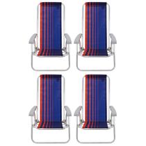 Kit 4 Cadeiras de Praia Reclinável Tramontina