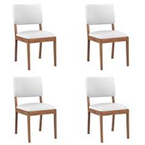 Kit 4 Cadeiras Decorativa Sala de jantar Luxo Julia Facto Branco - Mozzelar Kit 4 Cadeiras Decorativa Sala de jantar Luxo Julia Facto Branco - Mozzelar