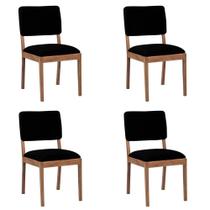 Kit 4 Cadeiras Decorativa Sala de jantar Luxo Julia Facto Preto - Mozzelar Kit 4 Cadeiras Decorativa Sala de jantar Luxo Julia Facto Preto - Mozzelar