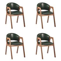 Kit 4 Cadeiras Decorativa Sala de Jantar Luxo Larissa Facto Verde - Mozzelar Kit 4 Cadeiras Decorativa Sala de Jantar Luxo Larissa Facto Verde - Mozzelar