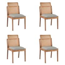 Kit 4 Cadeiras Decorativa Sala de Jantar Luxo Livia Facto Prata Brilho - Mozzelar Kit 4 Cadeiras Decorativa Sala de Jantar Luxo Livia Facto Prata Brilho - Mozzelar