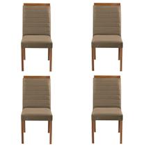 Kit 4 Cadeiras Decorativas Sala de Jantar Luxo Sueli Facto Fendi - Mozzelar