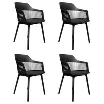 Kit 4 Cadeiras Design de Jantar Marcela Preta - SF. Home