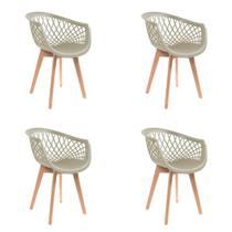 Kit 4 Cadeiras Design Eames Wood Web Fendi