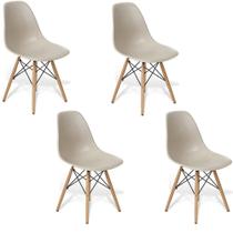 Kit 4 Cadeiras Design Eiffel Eames Wood Jantar Fendi
