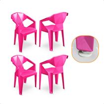 Kit 4 Cadeiras Diamond JR Plásticos Design Moderno para Ambientes Internos Externo