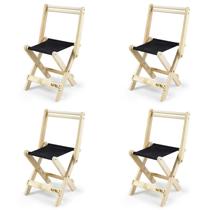 Kit 4 Cadeiras Dobráveis de Madeira Maciça Sereno