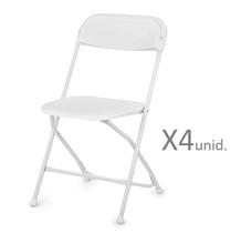 Kit 4 Cadeiras Dobrável Compacta Branca Duratec