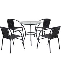 Kit 4 Cadeiras e Mesa com tampo Happy Hour Beleza e Conforto Kit 4 Cadeiras e Mesa com tampo Happy Hour Beleza e Conforto