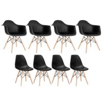 Kit 4 cadeiras Eames DAW com braços + 4 cadeiras Eiffel DSW