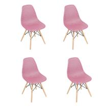 Kit 4 Cadeiras Eames Design Colméia Eloisa Varias Cores Rosa