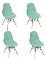 Kit 4 Cadeiras Eames Design Colméia Eloisa Verde - Homelandia