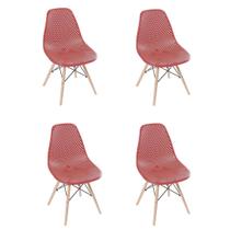 Kit 4 Cadeiras Eames Design Colméia Eloisa Vinho - homelandia