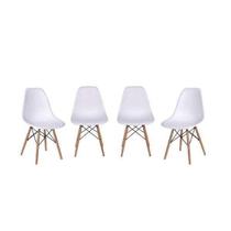 Kit 4 Cadeiras Eames Dkr Base Madeira Amarelo Kit 4 Cadeiras Eames Dkr Base Madeira Amarelo