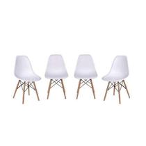 Kit 4 Cadeiras Eames Dkr Base Madeira Amarelo Kit 4 Cadeiras Eames Dkr Base Madeira Amarelo