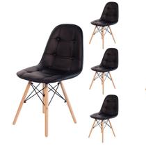 Kit 4 Cadeiras Eames Eiffel Estofada Botonê 130C