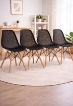 Kit 4 Cadeiras Eames Eloisa Colmeia Polipropileno Design Moderno Suporta 110kg