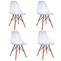 Kit 4 Cadeiras Eames PP Dsw-m Transparente