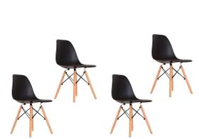 Kit 4 Cadeiras Eiffel Eames P/Cozinha Bancada Moderna