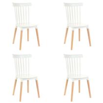 kit 4 Cadeiras Ellen Windsor Pés de Madeira Emplilhavel Resistente Garden Life