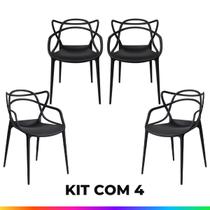 Kit 4 Cadeiras Empilhaveis Allegra Sala De Jantar Cozinha Escritório Resistente e Confortável Móveis Bonatto