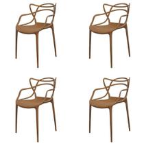 Kit 4 Cadeiras Empilhável Inmetro Aviv Master Allegra Fratini Polipropileno Marrom Cap Suporta 182kg Kit 4 Cadeiras Empilhável Inmetro Aviv Master Allegra Fratini Polipropileno Marrom Cap Suporta 182kg