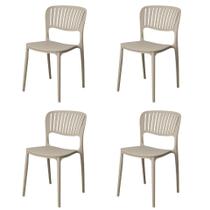 Kit 4 Cadeiras Empilhável Inmetro Havana Fratini Polipropileno Fendi Suporta 182kg