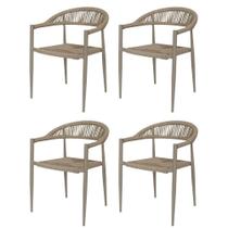Kit 4 Cadeiras Empilhável Laguna Trancoso Fratini Aluminio Fendi Assento Trama Corda Náutica Fendi Kit 4 Cadeiras Empilhável Laguna Trancoso Fratini Aluminio Fendi Assento Trama Corda Náutica Fendi