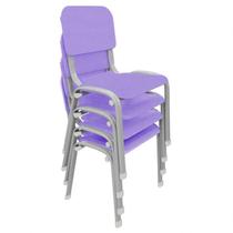 Kit 4 cadeiras escolar infantil lg flex empilhavel t3 - LG FLEX CADEIRAS