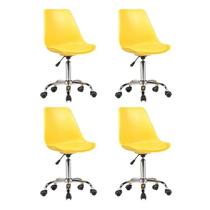 Kit 4 Cadeiras Escritório Secretária Decorativa Eames Chicago Kit 4 Cadeiras Escritório Secretária Decorativa Eames Chicago