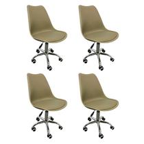 Kit 4 Cadeiras Escritório Secretária Decorativa Eames Chicago Kit 4 Cadeiras Escritório Secretária Decorativa Eames Chicago