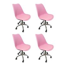 Kit 4 Cadeiras Escritório Secretária Decorativa Eames Chicago Kit 4 Cadeiras Escritório Secretária Decorativa Eames Chicago