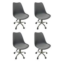 Kit 4 Cadeiras Escritório Secretária Decorativa Eames Chicago Kit 4 Cadeiras Escritório Secretária Decorativa Eames Chicago