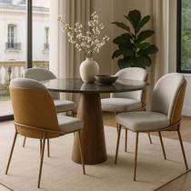 Kit 4 Cadeiras Estofada Sala de Jantar Aço Carbono Pintura Epóxi Maya Exclusiva