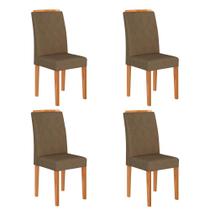 Kit 4 Cadeiras Estofadas Bali Cinamo/suede Capuccin - Móveis Arapongas