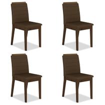 Kit 4 Cadeiras Estofadas Cairo Imbuia/marrom - Móveis Arapongas