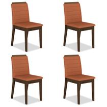Kit 4 Cadeiras Estofadas Cairo Imbuia/terracota - Móveis Arapongas