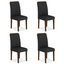 Kit 4 Cadeiras Estofadas Everest Comfort Imbuia/suede Preto - Ma Kit 4 Cadeiras Estofadas Everest Comfort Imbuia/suede Preto - Ma