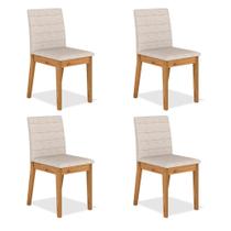 Kit 4 Cadeiras Estofadas índia Cinamomo/bege - Móveis Arapongas - A Móveis Arapongas