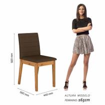Kit 4 Cadeiras Estofadas índia Cinamomo/marrom - Móveis Arapongas